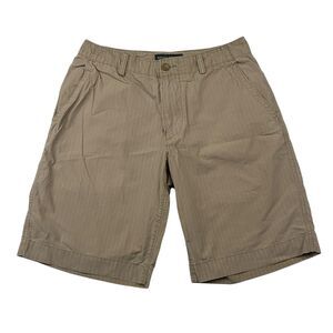 Banana Republic Factory Brown Pinstripe Chino Shorts Flat Front 100% Cotton 30